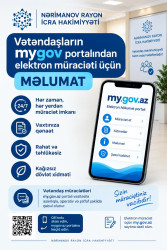 Vətəndaşların "mygov" portalından elektron müraciəti üçün məlumat